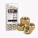 3/8"-16 Grade 8 Hex Nuts, Yellow Zinc, Coarse Thread, 50 Pack