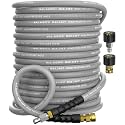 3/8" ID 4800PSI Pressure Washer Hose 100FT, Steel Wire Braided Hose Gray