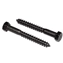 3/8" x 3" Stainless Steel Hex Lag Bolts (10 pcs) Black Oxidized in USA by Makers Bolt