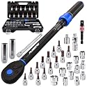 3/8-Inch Drive Click Torque Wrench Set (20-240 in.-lb), 31-Piece Bike &amp; Auto Tool Kit with Metric Sockets (6-21mm), Torx/Hex Bit Sockets, Spark Plug Sockets &amp; Extension