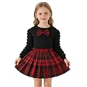3-8Y Toddler Girl Skirt Set Kid 2Pcs Outfits Puff Long Sleeve Top Pleated Skirt with Bowknot Fall Winter Clothes