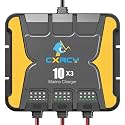 3 Bank Battery Charger 12V, 30A (10A/Bank) Marine Charger, Waterproof onboard Charger, Battery Maintainer & Desulfator for SLA/AGM, Lithium (LiFePO4), Calcium & Deep-Cycle Battery - Charged 24/7