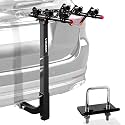 3 Bike Rack Bicycle Carrier Racks Hitch Mount Double Foldable Rack for Cars Truck SUV Fits 2" Hitch Receiver, Including Anti-Rattle Hitch Tightener