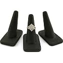 3 Black Rubber Ring Finger Jewelry Holder Showcase Display Stands