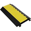 Cable Protector Ramp 3-Channel, 28,000-Lb Load Capacity Heavy Duty Rubber