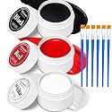3 Colors Oil Based Face Body Paint Set with 6 Brushes, White Black Red Clown Makeup Kit for Halloween Goth Pennywise Joker Devil Zombie Vampire Skeleton SFX Cosplay Stage, Non Toxic for Kids & Adults