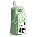 3 Compartment Cute Pencil Case, Large Capacity Pencil Case, Durable Storage Multiple Compartment, Zipper Portable Capacity Pencil Pouch for School (Panda Beibei Pouch)