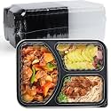3-Compartment To Go Containers - Shrink-Wrapped No Pre-Wash 38oz
