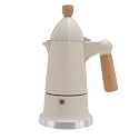 3 Cup Stovetop Pot, Single Valve Classic Percolator Pot Percolator Stovetop Maker, Italian Coffee Maker for Camping or Home (White)