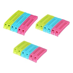3 different size plastic food snack bag pouch clip sealer large medium small plastic snack seal sealing bag clips vacuum sealer set of 18 multi-color