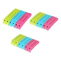 3 Different Size Plastic Food Snack Bag Pouch Clip Sealer Large, Medium, Small Plastic Snack Seal Sealing Bag Clips Vacuum Sealer (Set of 18, Multi-Color)