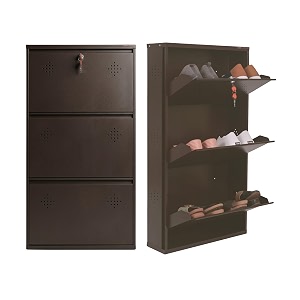 3 Door Wall Mounted Metal Shoe Rack