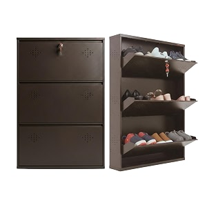 3 Door Wall Mounted Metal Shoe Rack