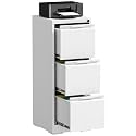 3 Drawer File Cabinet, Metal Vertical File Cabinets with Lock for Home Office, Locking File Cabinet Hanging Files for A4/ Legal/Letter, Assembly Required (White, 3 Drawer - 15" W)