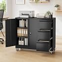 3 Drawer File Cabinet, Office Rolling Filing Cabinet, Printer Stand