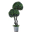 3 Ft Artificial Double Ball Boxwood Lavender Topiary Tree; UV-Resistant Artificial Shrub Suitable for Indoor and Outdoor use on porches and in Gardens as an Imitation Evergreen Shrub