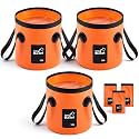 3 Gallon 3 Pack Collapsible Bucket,Orange