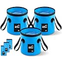 3 Gallon 3 Pack Collapsible Bucket,Blue