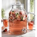3 Gallon Glass Drink Dispensers For Parties,Classic Mason Jug Beverage Dispensers With Glass Lid With Handle And 100% Leakproof Spigot.Glass Water Jug Dispenser,Lemonade Dispenser
