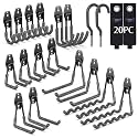 3-H Heavy Duty Garage Hooks, 20 Pack Wall Storage Organizer,Gray