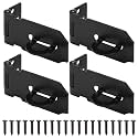 3 Inch Door Lock Hasp Latch, Security Packlock Clasp Hasp Lock Latch, Stainless Steel Gate Lock Hasp for Outdoor Fence Gate,Barn Door, Cabinet, Drawer, Brushed Finish with Screws, 4 Pack