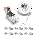 3 Inch LED Recessed Light, 360° Adjustable Gimbal, White, 6 Pack