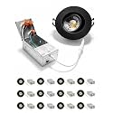 3 Inch LED Recessed Light,Adjustable Canless Downlight,Black 12P