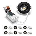 3 Inch LED Recessed Light,Adjustable Canless Downlight,Black 6 Pack