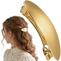 3 Inch Oval French Hair Barrettes, Vintage Large Alloy French Hair Barrettes, Gold Hair Clip Accessories for Women Long Fine Thin Thick Hairstyles