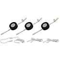 3 LED Puck Light Kit - Black Cover with Cool White Light (6,000k) - Under Cabinet and Furniture - 120v/110v - Dimmable - Line-Voltage (No Transformer Needed) (Cool White Light/Black Cover 3 Pack)