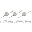 3 LED Puck Light Kit - White Cover with Cool White Light (6,000k) - Under Cabinet and Furniture - 120v/110v - Dimmable - Line-Voltage (No Transformer Needed) (Cool White Light/White Cover 3 Pack)