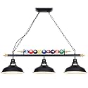 3-Light Billiard Pool Table Lights Hanging Over Pool Table