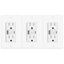 3 Pack 15A GFCI Outlet with USB C&amp;A, Self-Test TR ETL Listed White