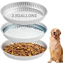 3 Pack 3.5 Gal Galvanized Steel Feeding Food Steel Pan 17.7" Oil Drain Pan