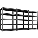 3 Pack 46" W Heavy Duty Garage Shelving - 5 Tier Metal Storage Shelves (2500 LBS Total Capacity), Adjustable Steel Utility Rack for Pantry, Warehouse, Basement, Shop - 71" Hx46 W x 20" D,Black