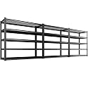 3 Pack 59" W Heavy Duty 5-Tier Garage Shelving Unit,2500 lbs Capacity Adjustable Metal Storage Rack, Boltless Steel Shelves for Garage, Basement, Warehouse, Pantry &amp; Kitchen 72"x59"x20",Black