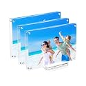 3 Pack 5x7 Acrylic Picture Frames, Double Sided Magnetic Display