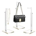 3-Pack Acrylic Purse Display Stands, 14"-24" Adjustable Handbag Holder