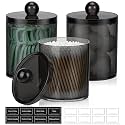 3 Pack Acrylic Qtip Holder Dispenser for Cotton Swabs, Balls, Floss Picks