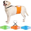 3 Pack Avont Dog Belly Bands Diapers Male with 1 Detachable Suspender, Reusable Washable Boy Doggie Pee Wraps with Harness, Separable Shoulder Strap Escape Proof & Non-Slip -Green/Orange/Blue M