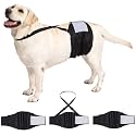 3 Pack Avont Dog Belly Bands Diapers Male with 1 Detachable Suspender, Reusable Washable Boy Doggie Pee Wraps with Harness, Separable Shoulder Strap Escape Proof &amp; Non-Slip -3 Black L