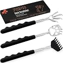 Yeipis 3 Pack Back Scratcher Metal Portable Telescoping with Rubber Handles, Extendable Back Massager Tool with Beautiful Box, White Elephant Stocking Stuffers Gifts for Men Women Christmas Presents