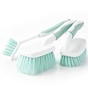 3 Pack Bathroom Scrub Brush Set, Heavy-Duty Scrub Brushes for Cleaning