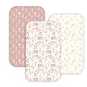 3 Pack Bedside Bassinet Sheets Girl &amp; Boy 33" x 20" Rectangle