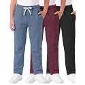 3 Pack Boys' Fleece Sweatpants Open Bottom Athletic Pockets Kids Teen