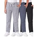 3 Pack Boys' Fleece Sweatpants Open Bottom Athletic Pockets Kids Teen