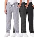 3 Pack Boys' Fleece Sweatpants Open Bottom Athletic Pockets Kids Teen