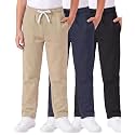 3 Pack Boys' Fleece Sweatpants Open Bottom Athletic Pockets Kids Teen