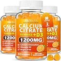 3 Pack Calcium Gummies 1200mg with D3, Calcium Citrate for Women Men Orange