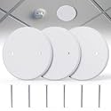 3-Pack Ceiling Cover Plate, 5 inch Round Outlet Covers Plate For 3-1/2 inch Electrical Box, Metal Blank Cleanout Cover Plate for Smoke Detector, Wall Light Hole, Hole Spacing 2.8 inch-White